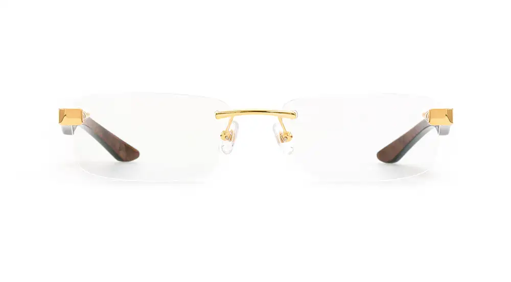 MAYBACH x Badshah THE ARTIST III rimless optical frame front view