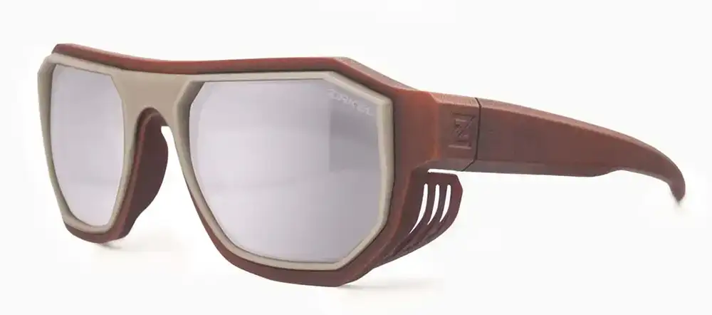 Zirkel Optics Sawtooth shown as lifestyle eyewear in an earth-tone colorway