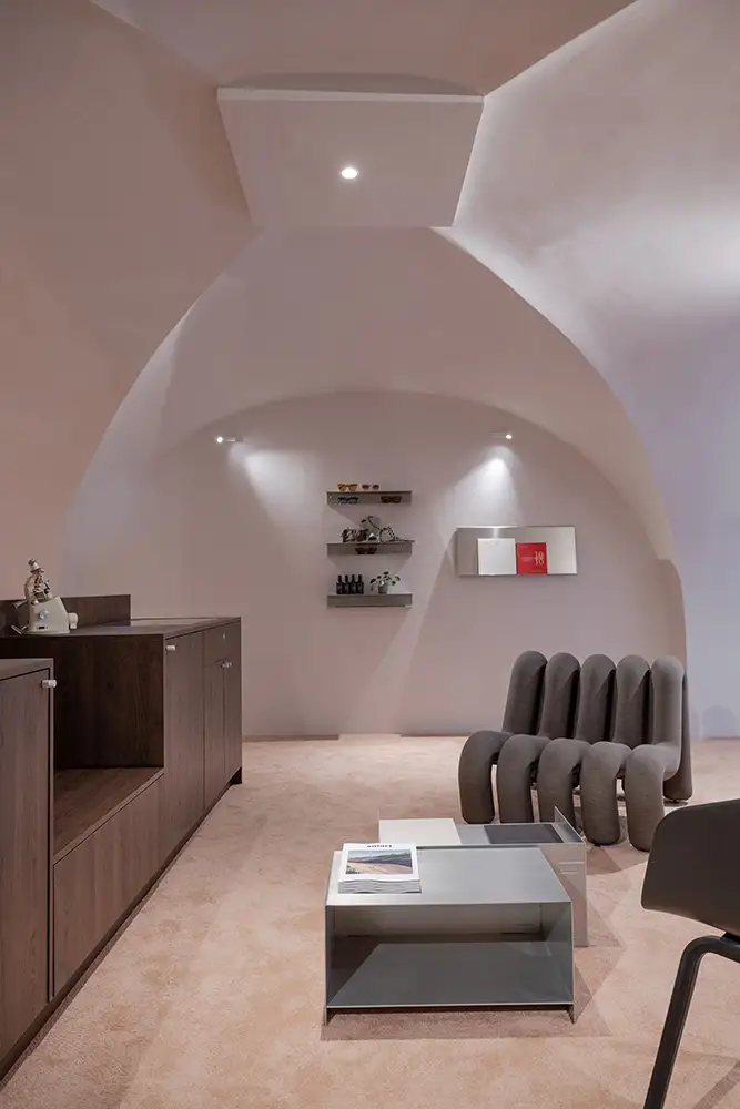 Boudoir consultation area at LOULOU Opticiens Lyon quiet luxury eyewear boutique Lyon