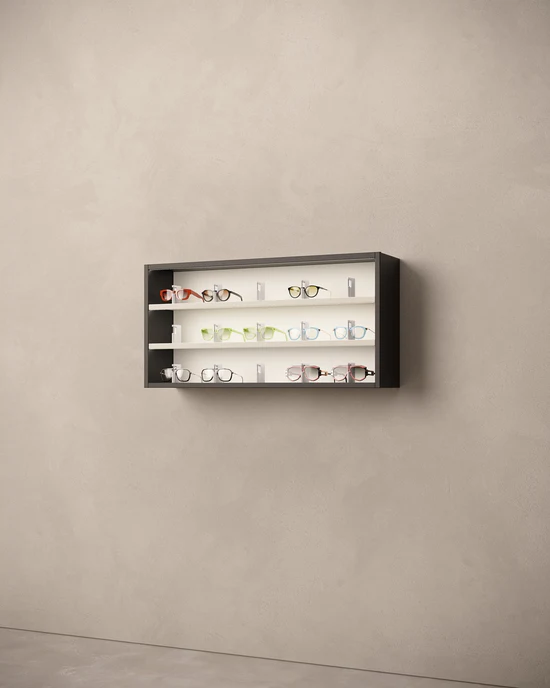 modular eyewear display system with integrated frame holders and lighting