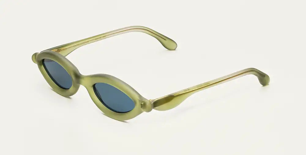 Nouvelle Fiction Sun collection D2 olive green sculptural sunglasses
