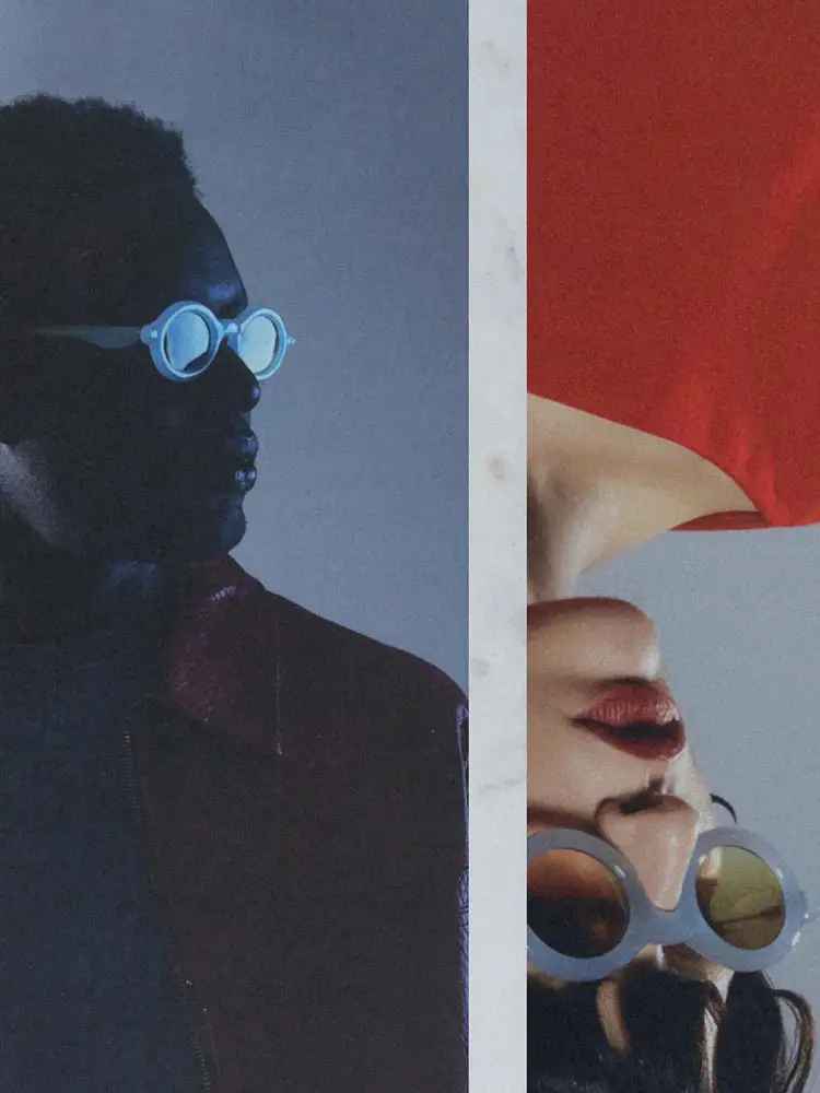 Nouvelle Fiction Sun collection round sunglasses with bold sculptural acetate design