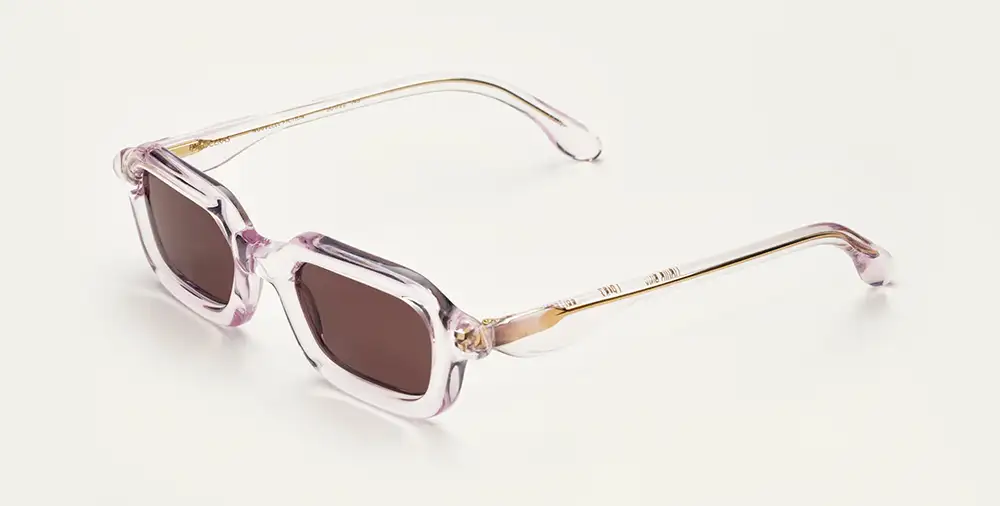 Nouvelle Fiction Sun collection S2 transparent pink acetate sunglasses