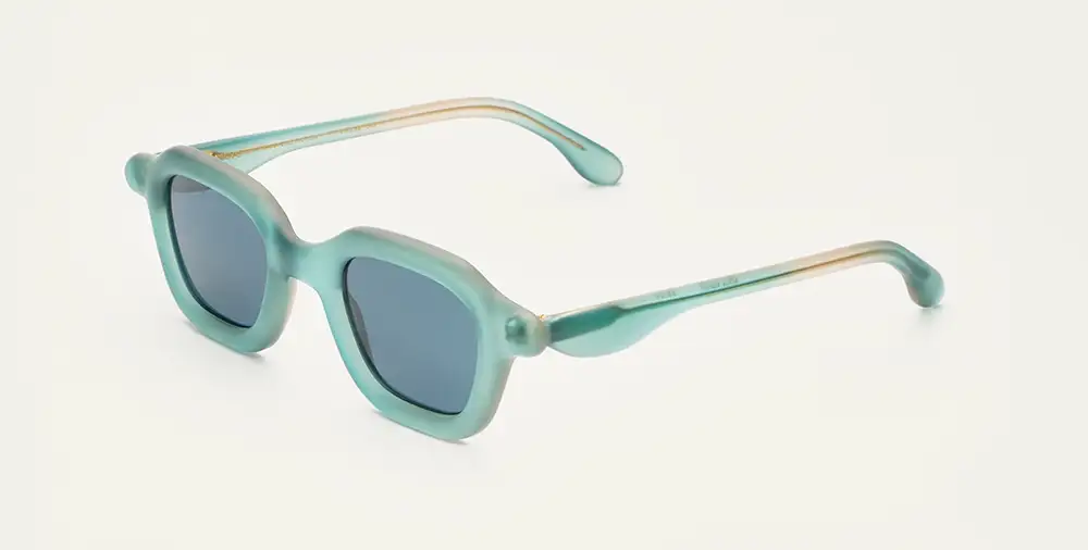 Paloceras Nouvelle Fiction Sun A2 sunglasses in mint acetate with blue lenses