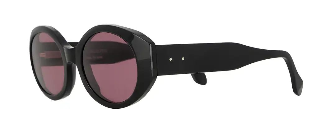 VANNI x Oscalito DORA sunglasses black acetate with red lenses round frame