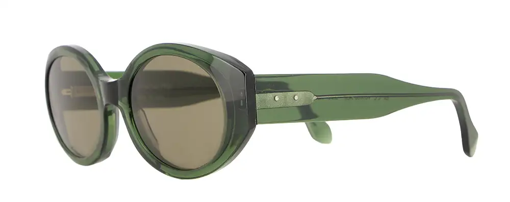VANNI x Oscalito DORA sunglasses in translucent green acetate with round shape