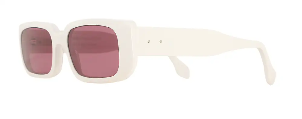 VANNI x Oscalito VALENTINE sunglasses in cream white acetate with red lenses rectangular frame